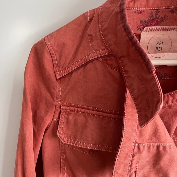 Anthropologie Hei Hei Anorak‎ Coral Utility Jacket Size XS - Picture 3 of 13